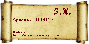 Spacsek Milán névjegykártya